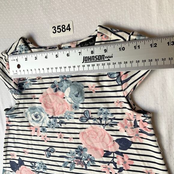 Cynthia Rowley Little Girl Dress size 6 US 5-6yrs Short Sleeve A-line Floral Tan - Picture 2 of 7